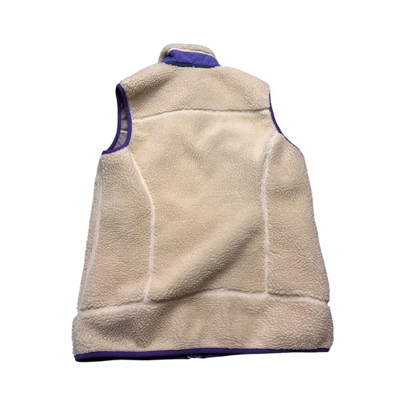 Patagonia Womens Classic Retro-X Fleece Vest Cream Purple Medium - Picture 2 of 9